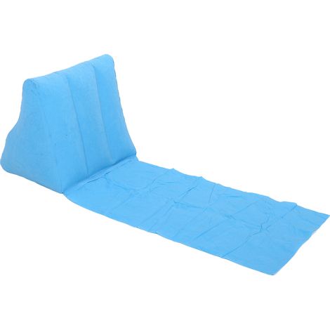 Chaise de plage gonflable à surface floquée et base en PVC – Transat de plage portable et inclinable pour l'extérieur (1/5)