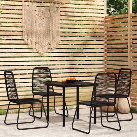 vidaXL 5 Piece Garden Dining Set Black (1/5)