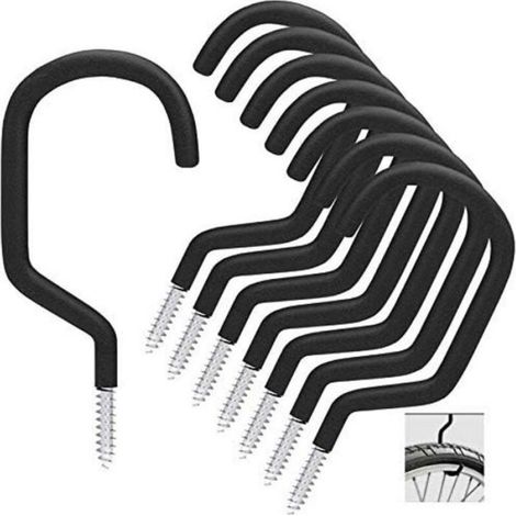 Crochet de vélo 8 pièces, support de vélo adapté à une utilisation polyvalente, à visser, pour abri, garage, jardin, revêtement pl (1/3)