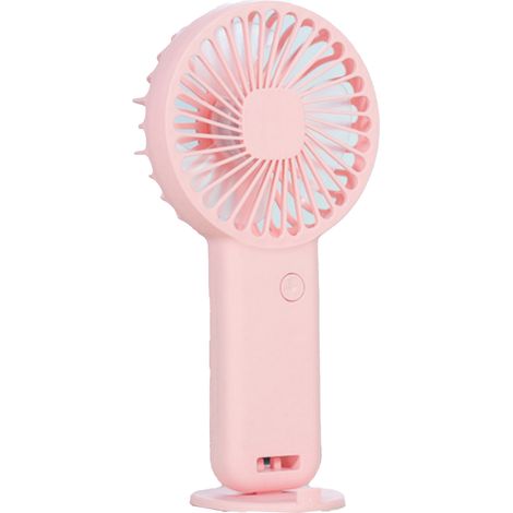 1 Mini ventilateur, 3 vitesses, batterie rechargeable USB, base amovible, format compact pour bureau et voyage (1/5)