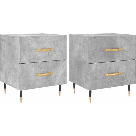 Maison Exclusive - Comodini 2 pz Grigio Cemento 40x35x47,5 cm in Legno Multistrato