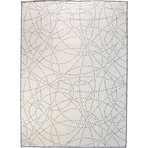 Tapis extérieur, kilim reversible LYN2 BJ REVERSIBLE 120x170 bleu et blanc