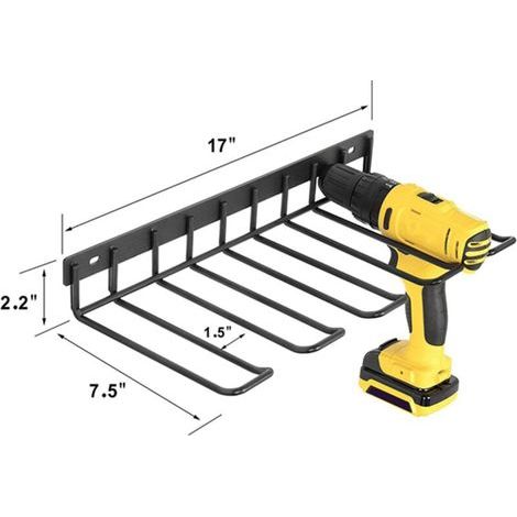 Organisateur mural pour outils électriques, 4 emplacements, porte-outils pour garage, abri à outils, 43 x 19 x 5 cm,1pc (1/4)