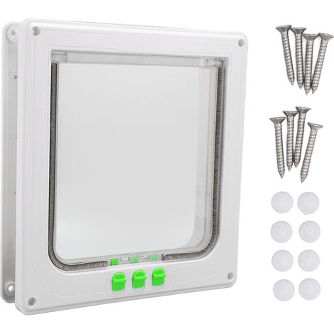 Chatière professionnelle double face avec 4 modes de sécurité contre les intempéries, à installer sur porte, mur ou fenêtre (25 × 23,5 × 5,5 cm) (1/5)