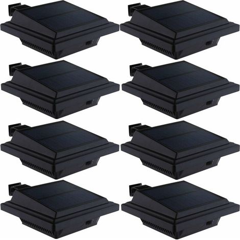 Lampe solaire pour gouttière 40 LED Lampes solaires pour l'extérieur Éclairage de jardin noir Lumière solaire blanche froide, applique murale de sécurité 3W à l'extérieur de la clôture, lampe (1/5)