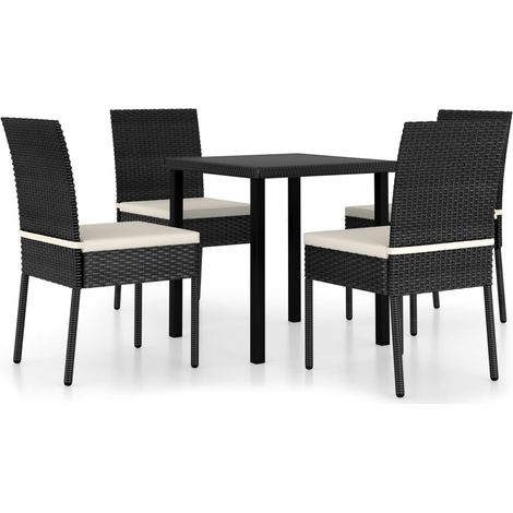 Ensemble à manger de jardin 5 pcs,Salon de jardin Résine tressée Noir CFW23828 (1/5)