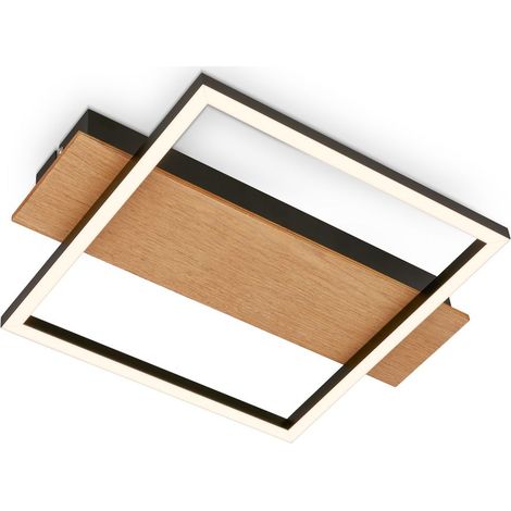 LED Deckenlampe Holz Deckenleuchte Wohnzimmer Schlafzimmer Warmweißes Licht