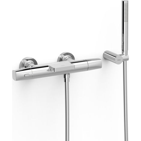 Robinet thermostatique mural pour baignoire et douche Chrome - TRES 19017499