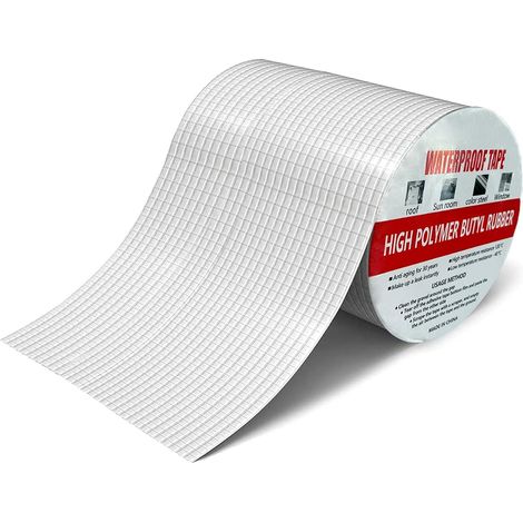 Caoutchouc Butyle Étanche Bande de Papier d'Aluminium Longueur 5m Largeur 15cm Ruban de Réparation pour Conduit Toit Gouttière Intérieur Extérieur 1 Rouleau (1/5)
