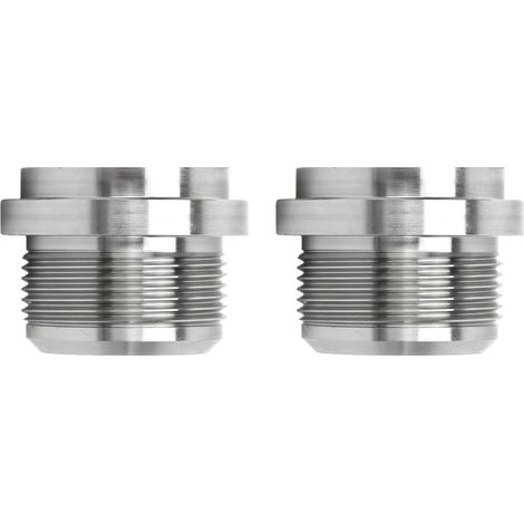 1 paire de raccords soudés AN20 en acier inoxydable, résistants à la rouille et aux hautes températures, couleur argent, pour couvercles de soupapes de radiateurs (1/5)