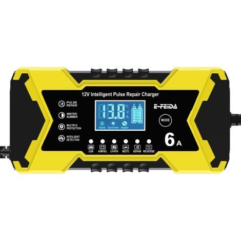 Caricabatterie per auto 12 V 6 A, caricatore da 12 V per batterie al piombo-acido (1/4)