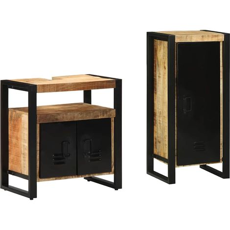 Maison Exclusive - Set di mobili per il bagno 2 pcs Legno di mango massello