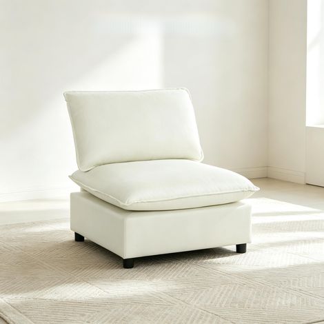 Fauteuil de salon moderne 1 place sans fonction inclinable, grand espace d'assise avec coussins épais, dimensions 146x85x78 cm (1/5)