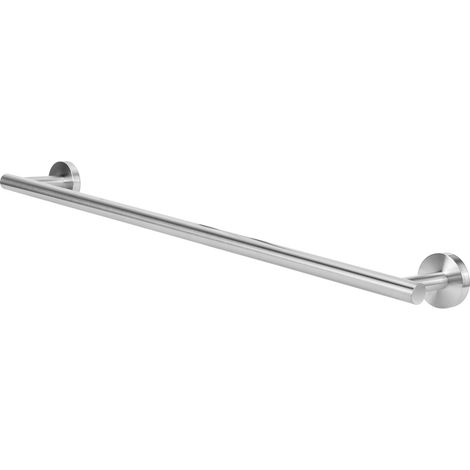 Barre à serviette simple en acier inoxydable, base ronde, porte-serviette mural salle de bain, chambre, cuisine. (1/5)