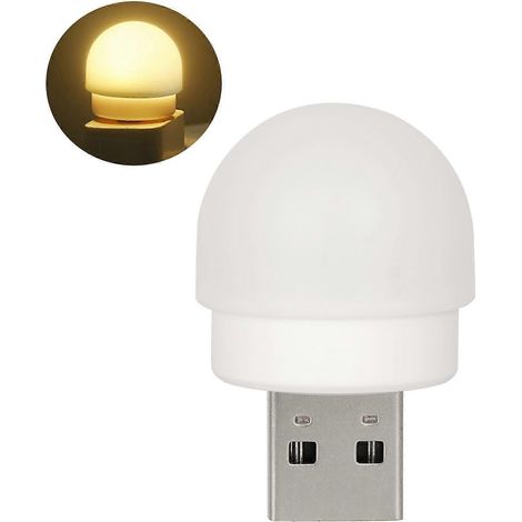 Veilleuse LED portable USB, mini ampoule à brancher, pour salle de bain ou chambre d'enfant (1/4)