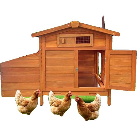 Hühnerstall, Holz, Erhöhtes Design, Einfache Reinigung, Sichere Verriegelungssysteme, Nistbereich (1/5)