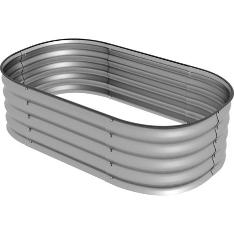 Potager surélevé modulaire, résistant aux intempéries, fond ouvert, 105 x 62 x 30 cm, argent (1/5)