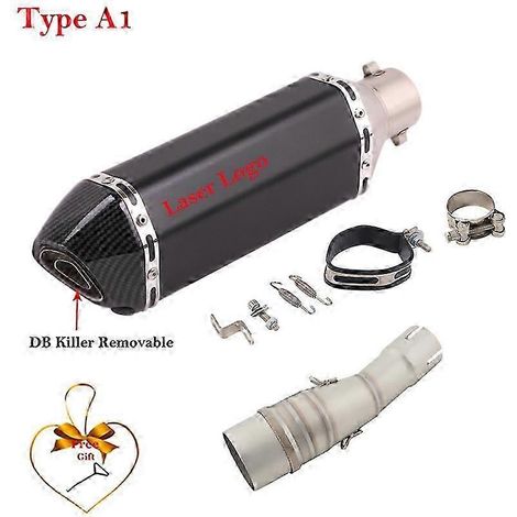 Sistema De Escape Para Motocicleta, Silenciador Modificado, Tubo De Enlace Medio De Carbono, 51mm, Para Yamaha Xmax 250, 300, Xmax250, Xmax300, 2017 -( Type A1) (1/5)