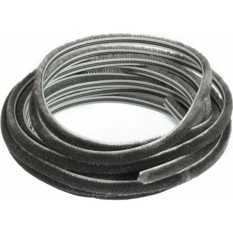 EASYCOMFORT Brosse de protection contre les intempéries, 10 m (L) x 7 mm (l) x 6 mm (T) adhésif pour cadre de fenêtre - Bande d'étanchéité en feutre haute densité - Boudin de porte (1/5)
