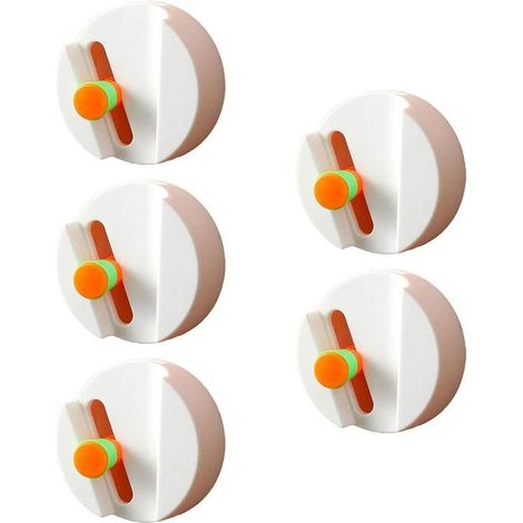 5-teiliges Set weißer, starker Klebehaken zur Wandmontage, geeignet für Küche, Garten, Garage und mehr – ideal für die Aufbewahrung von Mopps, Badezimmer und mehr. (1/5)