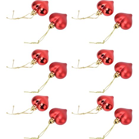 Adorno Navideño Forma Corazón - PVC - Para Árbol de Navidad y Fiesta de San Valentín - Unidad (1/5)