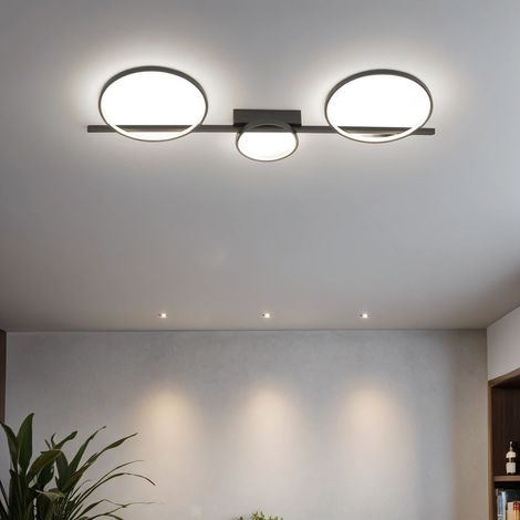 Deckenlampe LED Aluminium Schwarz länglich warmweiß 3000 K 1100 lm Modern (1/5)