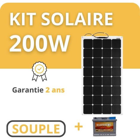 Kit Solaire Souple + Batterie - Camping Car / Bateau / Tiny House 200W (1/5)