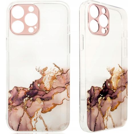 Custodia effetto marmo per Samsung Galaxy A12 5G, cover in gel effetto marmo marrone (1/5)