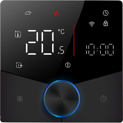 Termostato intelligente Tuya WiFi, controllo vocale, pulsante digitale programmabile settimanale per il controllo della temperatura con colore della luce variabile per riscaldamento a caldaia ad acqua