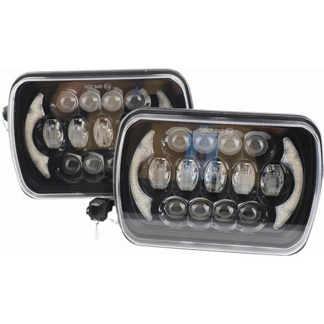 7-Zoll-Quadrat-LED-Scheinwerfer (7x6 oder 5x7 Zoll) mit Fern-/Abblendlicht, Tagfahrlicht und Blinkern, 200 W. (1/3)