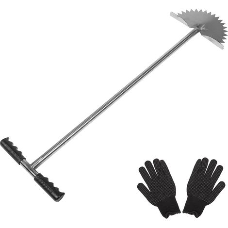 Bordureuse à Gazon à Demi-Lune en Acier Inoxydable Poignée de T, Coupe-Bordures Simple Trottoirs et Aménagements Paysagers (1/5)