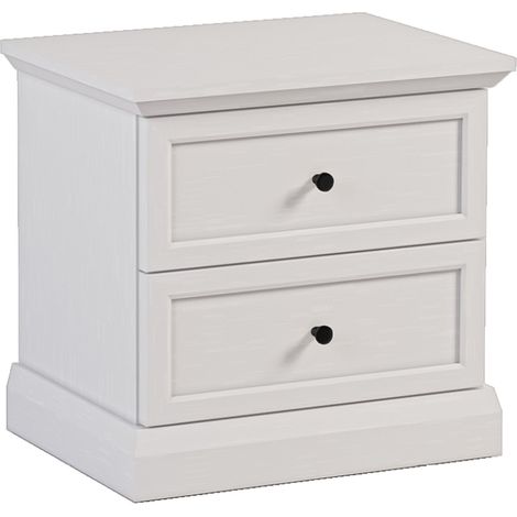 AX LIVING Nachttisch Kommode Levantos SN – 52 cm, Stilvoll Weiß Opal