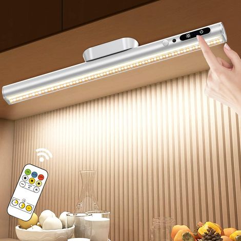 Reglette LED Sans Fil avec Detecteur Mouvement,4000mAh Rechargeable  adhesif lampe avec Télécommande,Lumiere sans fil Magnétique , Eclairage Murale pour cuisine,Placard,Tableau,Miroir,Armoire (1/5)