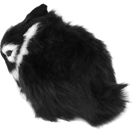 Lapin en Peluche Miniature - Matériau Souple et Durable, Idéal pour Décoration de Table - Noir (1/5)