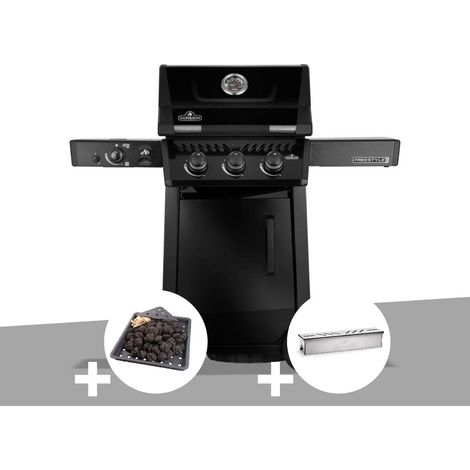 Barbecue gaz Freestyle 365 noir PRO 3 brûleurs + 1 bruleur sizzle zone + Plateau charbon + Boitier de fumage - Napoléon