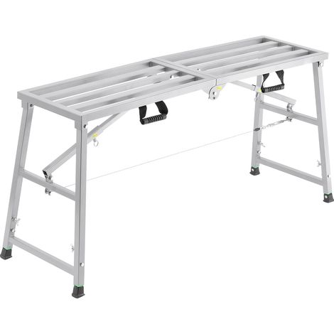 Mophorn-Arbeitsplattform, 4-fach höhenverstellbare Trittleiter aus legiertem Stahl, tragbares Gerüst, Tragkraft 363 kg, Trockenbau- und Reinigungshocker