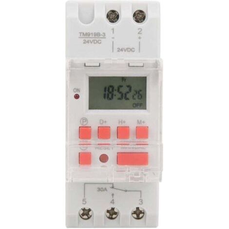 DC 24V 30A Weekly 12/24hr Timer Switch LCD On/Off Programmable Control Time Relay, Timer