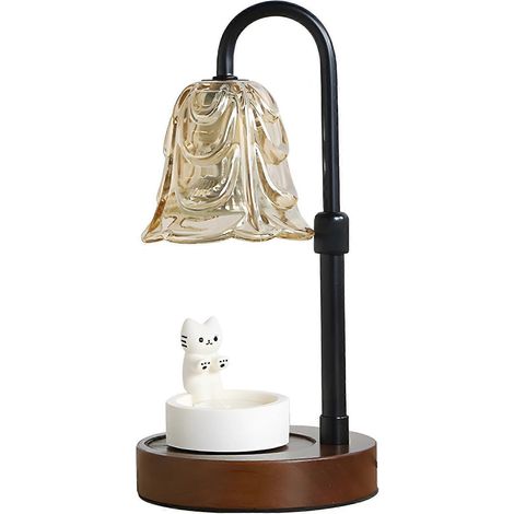 Elektrische Kerzenwärmerlampe mit Timer, höhenverstellbar, dimmbares Vintage-Design, 2 Leuchtmittel inklusive