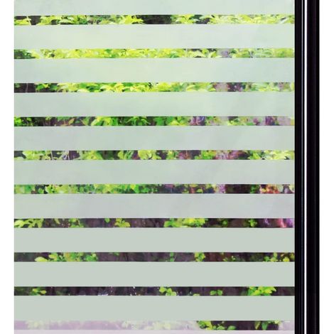 2 × (45 x 100 cm, rayures épaisses) Film pour fenêtre décoratif statique Film pour fenêtre à rayures givrées - Idéal pour le bureau, la chambre (1/5)