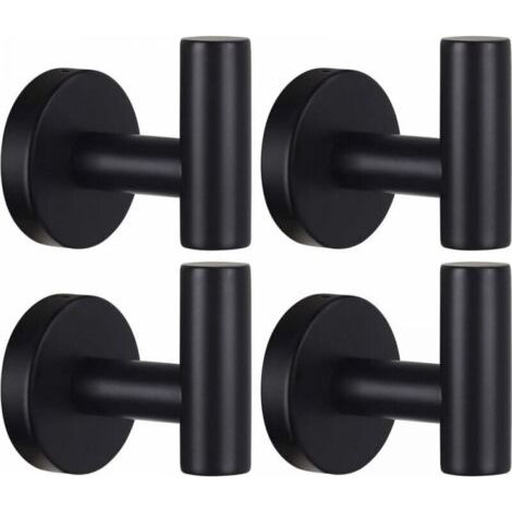Porte-serviettes mural poinçon porte-manteau salle de bain patère noir mat acier inoxydable SUS 304 porte-serviettes robuste porte-manteau peignoir a (1/4)