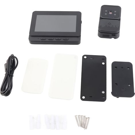 Sonnette vidéo sans fil 5 MP avec écran 4,3 pouces, vision nocturne grand angle 120° pour villas, maisons et appartements. Système d'interphone vidéo.-AquaForge