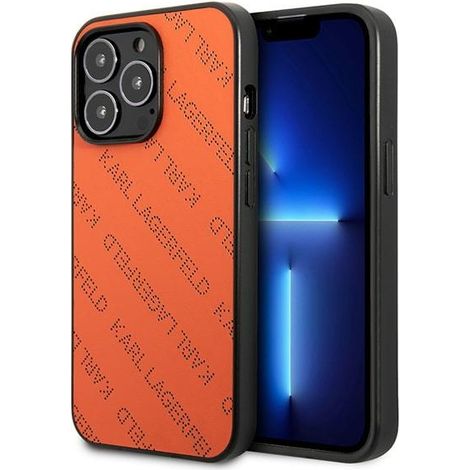 Funda perforada naranja para iPhone 13 Pro de Karl Lagerfeld (1/5)