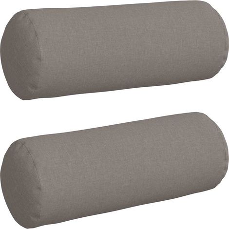 Maison Exclusive - Bolsterkissen 2 Stück Taupe Ø 25 x 70 cm Stoff