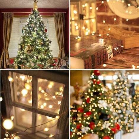Catena luminosa da 20 m, 200 LED in rame, impermeabile IP65, effetto cielo stellato, luce bianca calda, per decorazioni interne ed esterne, giardino, Natale, compleanno, matrimonio (luce bianca calda)