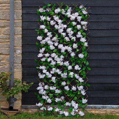 Cherry Blossom Trellis Leaves and Flowers Artificial Leaf Trellis Panel for Screening or Garden Decoration (180 x 90cm) (1/4)