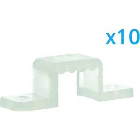 10 PZ Clip Fissaggio Rigido 10x7 mm per Bobina Striscia Led Impermeabile
