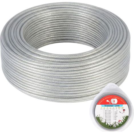 Fil de coupe en acier de 2,4 mm x 30 m – Bobine de fil pour débroussailleuse et coupe-bordure, accessoire pour tondeuse à gazon pour l'élimination des mauvaises herbes et de l'herbe dans le (1/5)