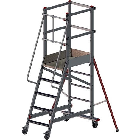 PROVOST - Escabeau aluminium monobloc sécurisé à 5 marches - Type EMG - Usage intérieur et extérieur