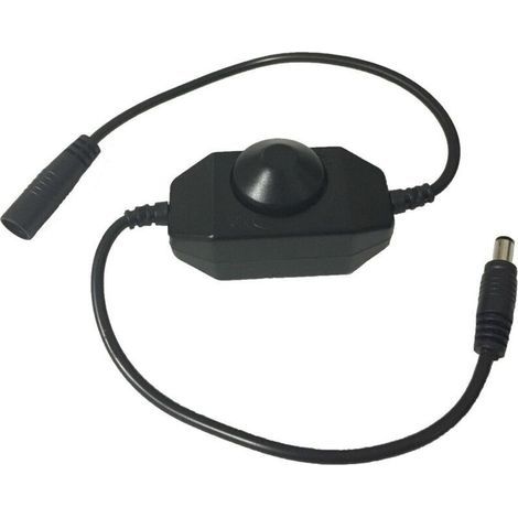 DC 12V-24V 3A LED-Streifen-Dimmer-Schalter-Controller, COB-LED-Streifen-Drehdimmer, SMD-LED-Streifen-Dimmschalter, 5,5 mm x 2,1 mm DC-Buchse für LED-Leuchten, Schwarz (1/4)