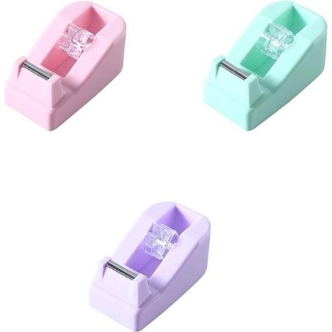 Soporte cinta adhesiva, Dispensador cinta 3 piezas, rollo adhesivo 3 recargable, dispensador cinta embalaje 18 x 20 mm, 10,5 x 6 x 4,5 cm (1/5)